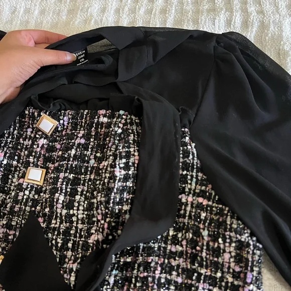 Shien Black & Pink Tweeted Dress ✨🛍️ - Picture 3 of 4